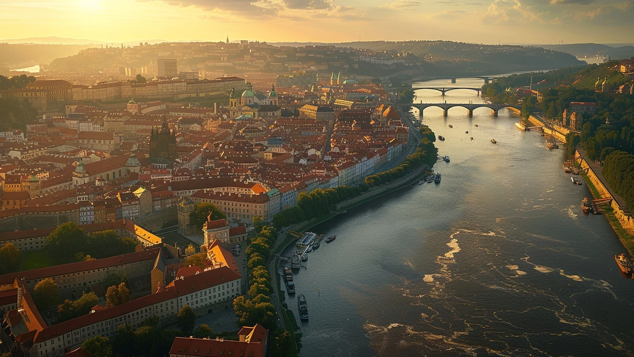 3D modely měst Brno a Praha: Simulace západu slunce a detailní pohled na architekturu